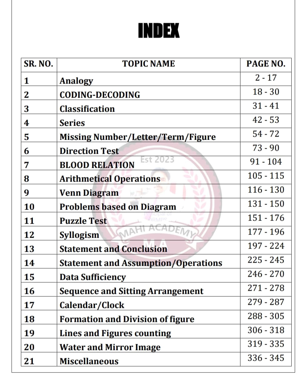 Railway reasoning index
